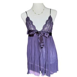 Victoria’s Secret 2014 Purple Lace Babydoll Women’s XS Lingerie Slip Dress